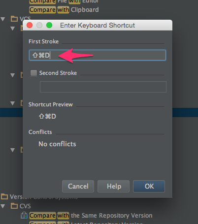 Enter Keyboard Shortcut and Preferences